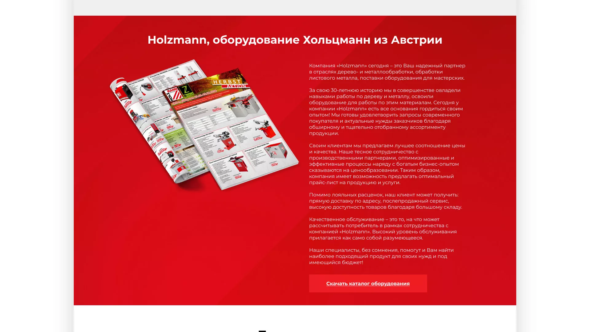 Создание сайта компании «HOLZMANN Maschinen GmbH» в Знаменске