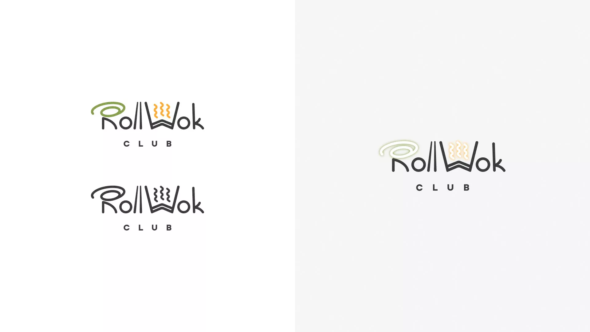 Разработка логотипа и фирменного стиля суши-бара «Roll Wok Club» в Знаменске